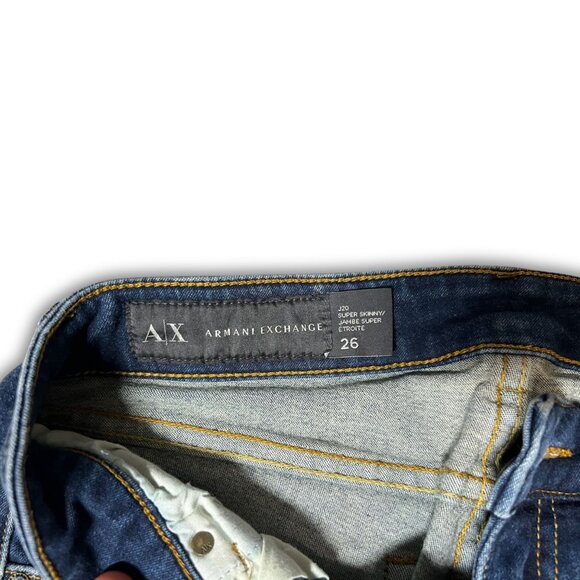 Armani Exchange Womens Skinny Fit Denim Jeans Size 26 XXS Dark Wash Stretch - Picture 5 of 7